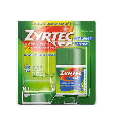 ZYRTEC 10mg 24 Hour Allergy 30 Count, PK24 320436